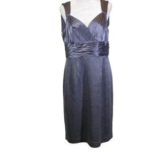 Adrianna Papell Ocassions Women's size 12  Silk Cocktail / Evening Gray Dress